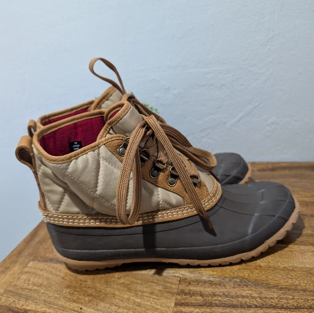 J.crew Heritage duck boots in quilted nylon mens size 9‎